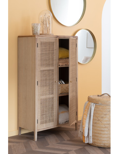 Miroir rond à bordure haute en métal/verre doré de taille moyenneJ-Line