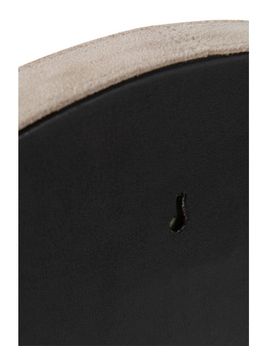 Miroir rond en cuir beige petitJ-Line