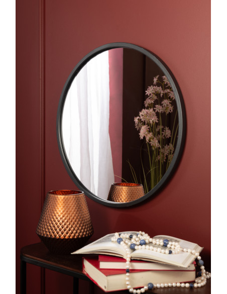 Miroir rond noir mat de taille moyenneJ-Line Miroir rond noir mat de taille moyenneJ-Line