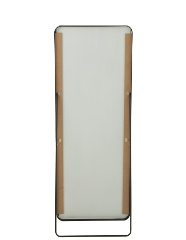 Miroir sur pied rectangle en verre/métal noirJ-Line