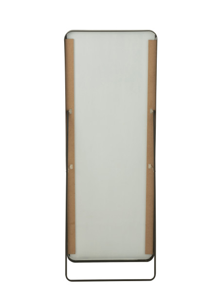 Miroir sur pied rectangle en verre/métal noirJ-Line