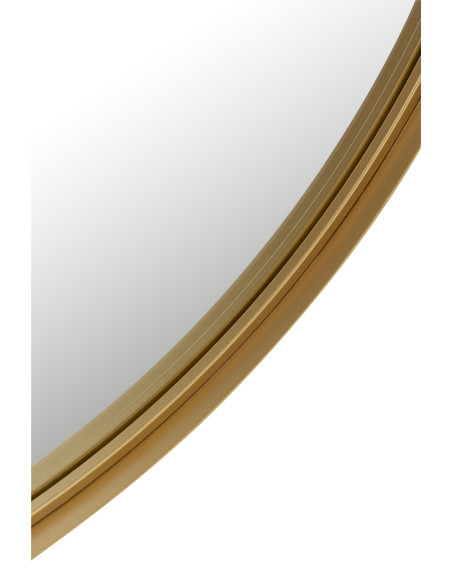 Miroir rond à grand bord en métal/verre doré.J-Line Miroir rond à grand bord en métal/verre doré.J-Line
