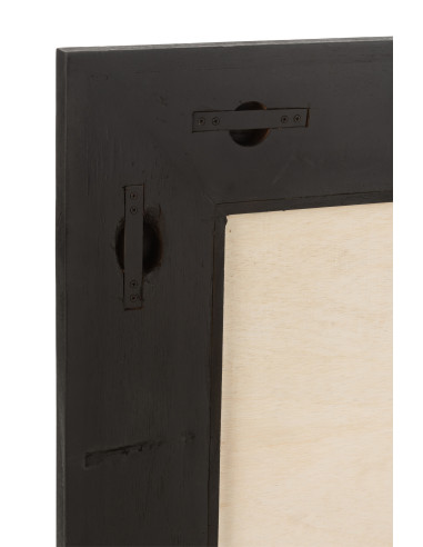 Miroir Molly en bois exotique / rotin noir petitJ-Line