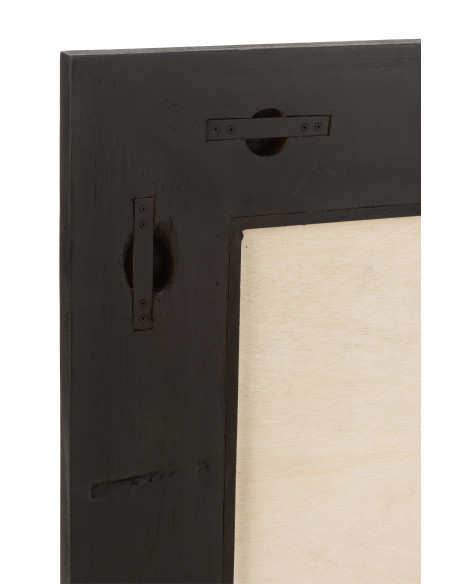 Miroir Molly en bois exotique / rotin noir petitJ-Line