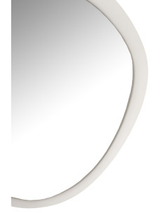 Miroir mural rond en métal/verre blanc petitJ-Line 2