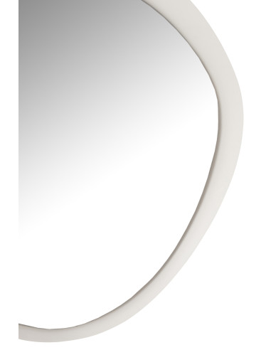 Miroir mural rond en métal/verre blanc petitJ-Line