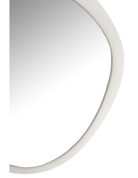 Miroir mural rond en métal/verre blanc petitJ-Line Miroir mural rond en métal/verre blanc petitJ-Line