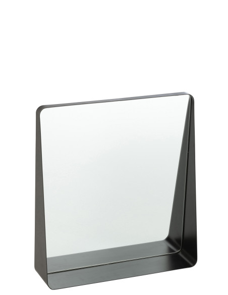 Miroir mural carré en métal/verre noirJ-Line Miroir mural carré en métal/verre noirJ-Line