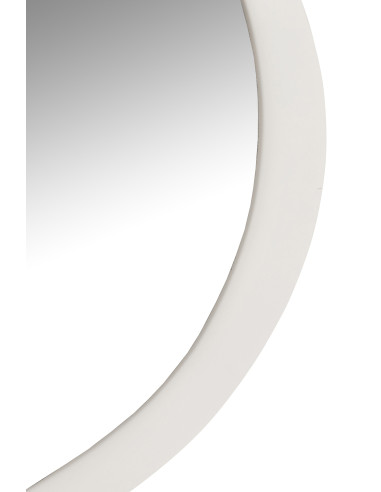 Miroir mural rond en métal/verre blanc grandJ-Line