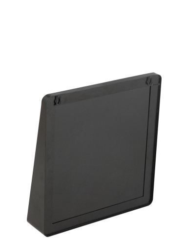 Miroir mural carré en métal/verre noirJ-Line