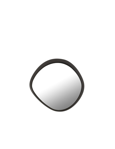 Miroir mural rond en métal/verre noir petitJ-Line Miroir mural rond en métal/verre noir petitJ-Line