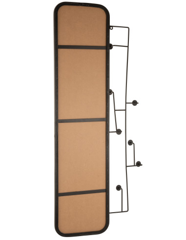 Miroir Arlo Crochets Haut NoirJ-Line