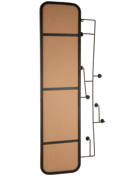 Miroir Arlo Crochets Haut NoirJ-Line Miroir Arlo Crochets Haut NoirJ-Line