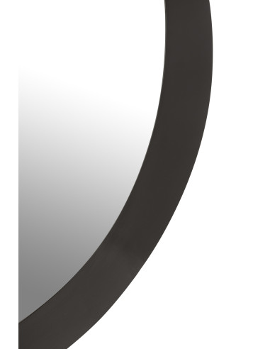 Miroir mural rond en métal/verre noir grandJ-Line