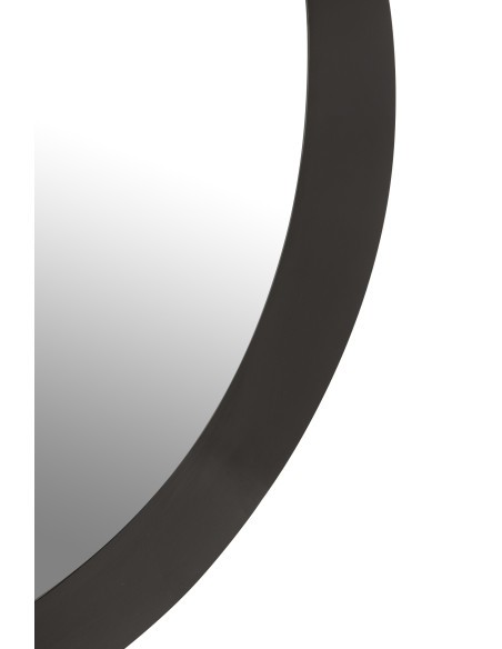 Miroir mural rond en métal/verre noir grandJ-Line