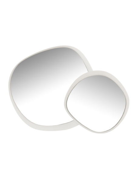 Miroir mural rond en métal/verre blanc grandJ-Line Miroir mural rond en métal/verre blanc grandJ-Line