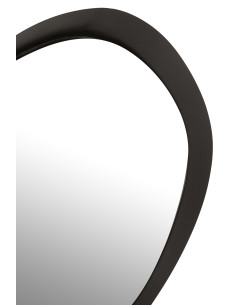 Miroir mural rond en métal/verre noir petitJ-Line 2
