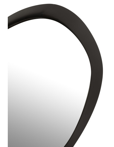 Miroir mural rond en métal/verre noir petitJ-Line
