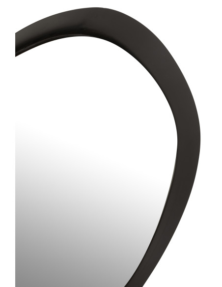 Miroir mural rond en métal/verre noir petitJ-Line Miroir mural rond en métal/verre noir petitJ-Line