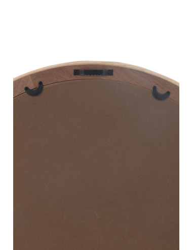 Miroir mural rond en rotin/verre naturel petitJ-Line