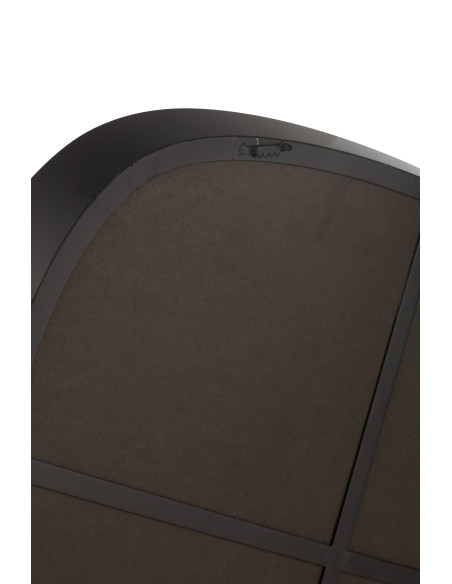 Miroir mural rond en métal/verre noir grandJ-Line