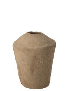 Vase Grand Tchad en papier mâché marronJ-Line