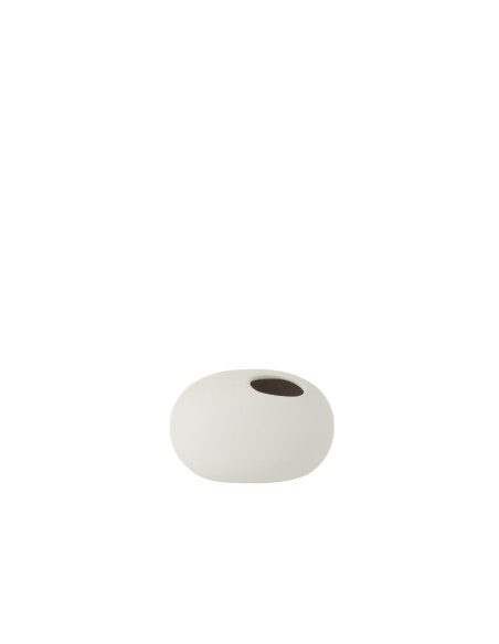 Vase ovale en céramique blanc mat petitJ-Line Vase ovale en céramique blanc mat petitJ-Line