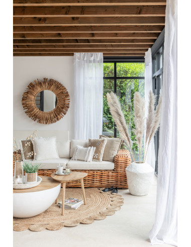 Vase Grand Tchad Papier Mâché BlancJ-Line