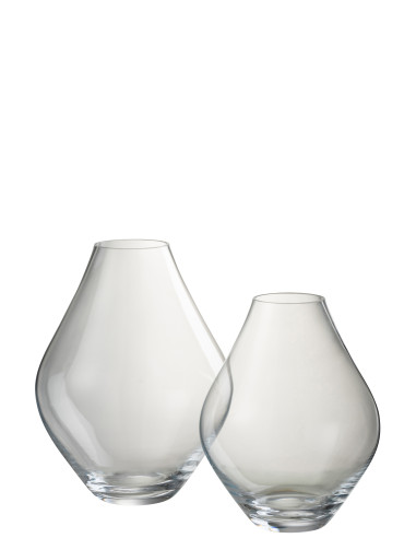 Vase en verre transparent grand AbbyJ-Line