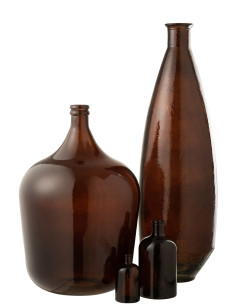 Vase en verre ovale marronJ-Line 2