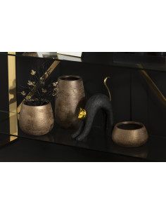 Vase en céramique irrégulier rugueux doré petitJ-Line 2