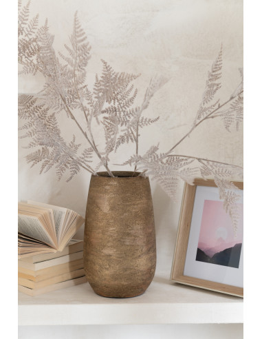 Vase en céramique irrégulier rugueux doré petitJ-Line