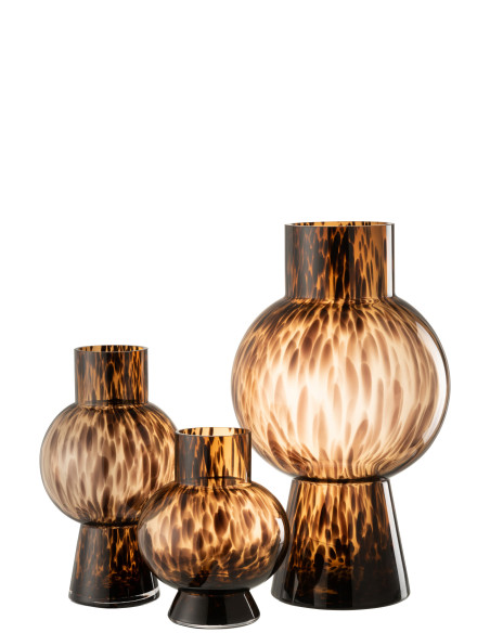 Vase Balle Point Marron Verre GrandJ-Line Vase Balle Point Marron Verre GrandJ-Line