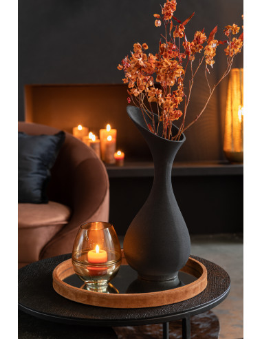 Vase Olivia en aluminium noir brut grandJ-Line