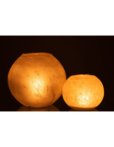 Vase Soda en verre rond doré grandJ-Line