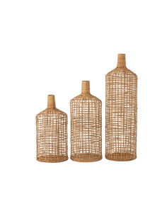 Ensemble de 3 décorations de vase en bambou naturelJ-Line 2