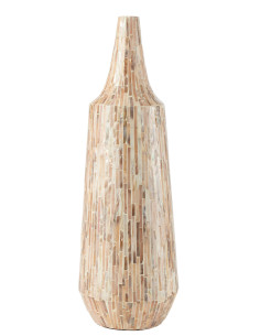 Vase Nuye Bouteille Coquillages/Papier BeigeJ-Line