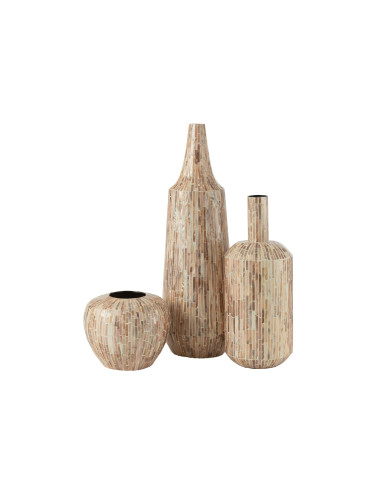 Vase Nuye Bouteille Coquillages/Papier BeigeJ-Line