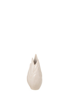 Vase Ibiza en céramique brillante beige petitJ-Line