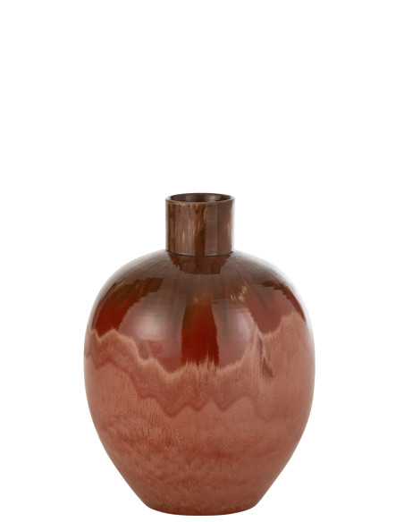 Vase Aline Ovale en Céramique Rouge GrandJ-Line Vase Aline Ovale en Céramique Rouge GrandJ-Line