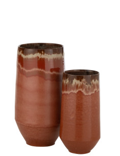 Vase Aline Long en céramique rouge grandJ-Line 2