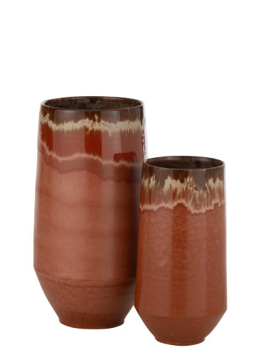 Vase Aline Long en céramique rouge grandJ-Line