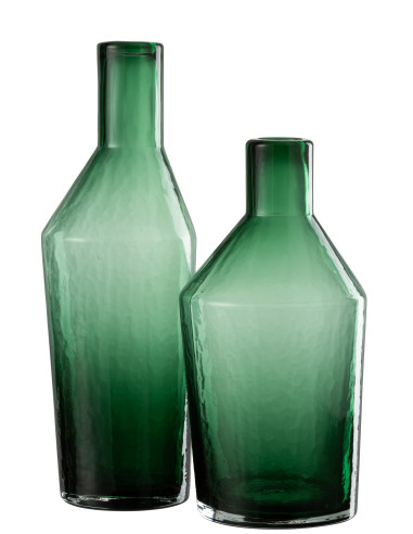 Bouteille décorative en verre vert grandJ-Line