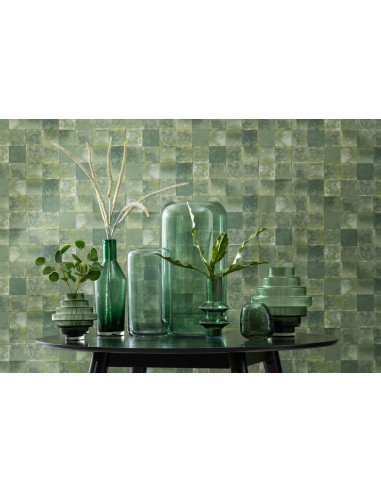 Bouteille décorative en verre vert grandJ-Line