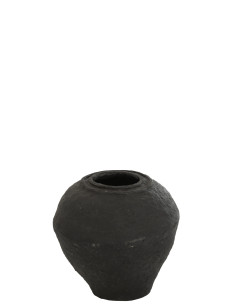 Vase en papier mâché noir petitJ-Line