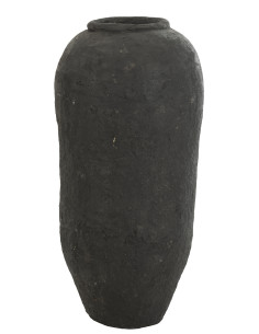 Vase en papier mâché noir grandJ-Line