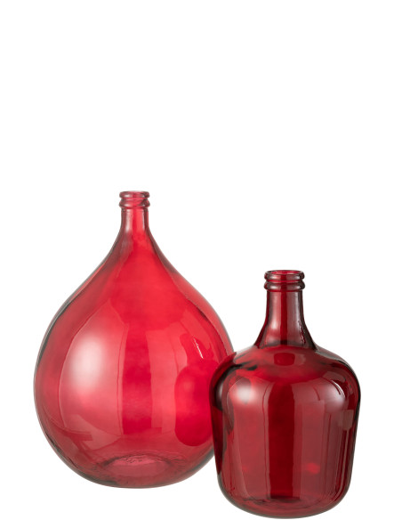Grand vase en verre rougeJ-Line