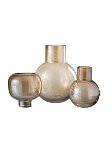 Vase en verre ambre avec col largeJ-Line