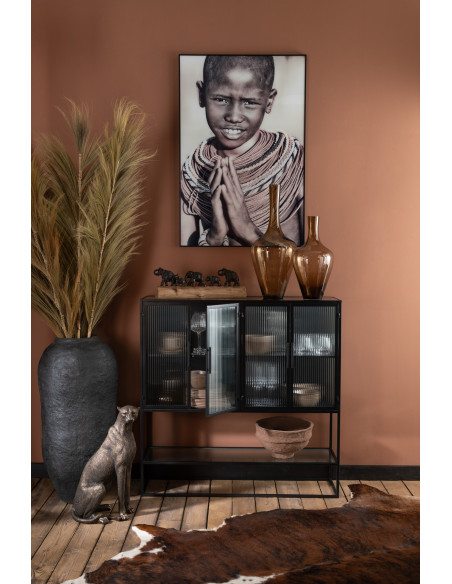 Vase en papier mâché noir grandJ-Line Vase en papier mâché noir grandJ-Line