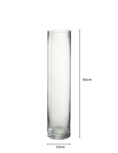 Vase cylindre en verre transparent de taille moyenneJ-Line